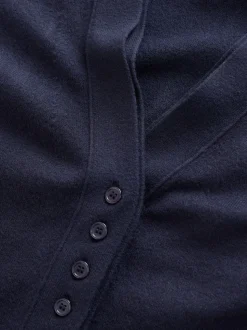 Bleu marine - Cardigan ultra-doux à col en V avec poches