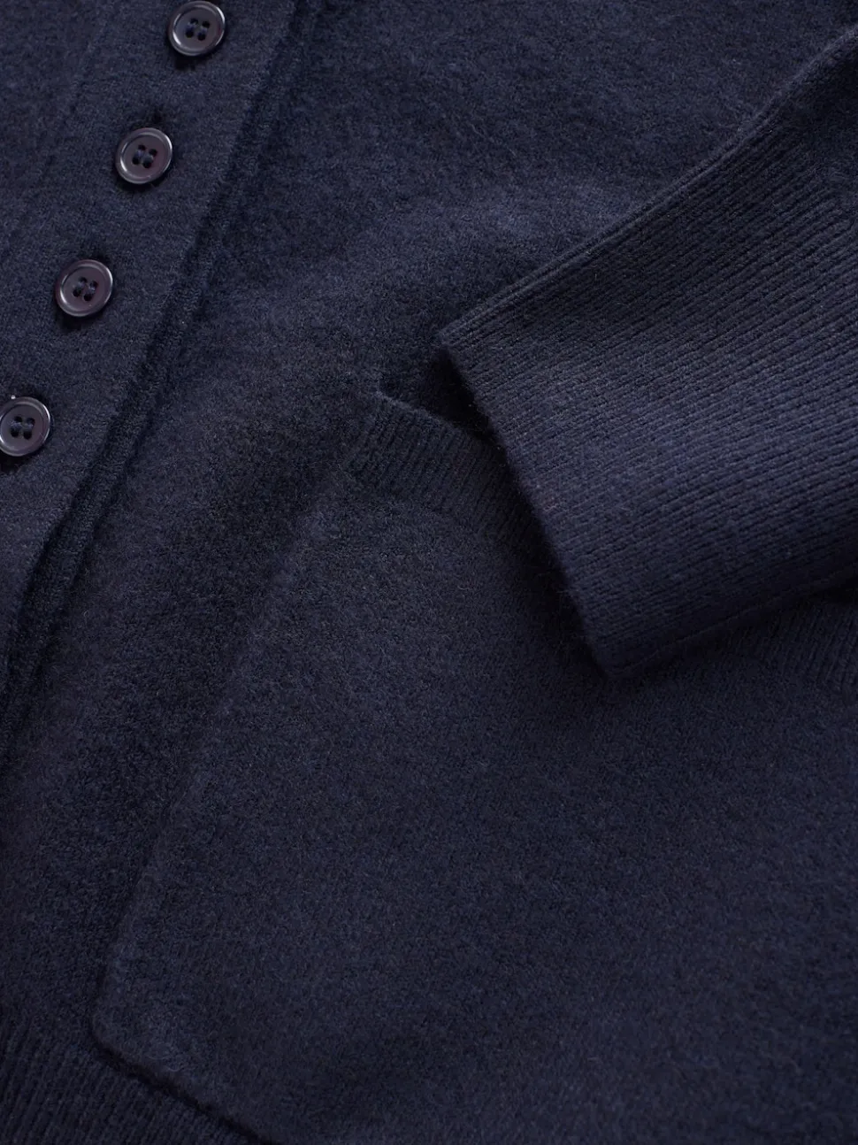 Bleu marine - Cardigan ultra-doux à col en V avec poches