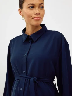 Bleu marine - Chemise de grossesse ceinturée