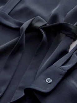 Bleu marine - Chemise de grossesse ceinturée