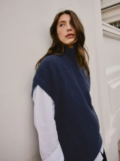 Bleu marine - Débardeur N. Premium en maille