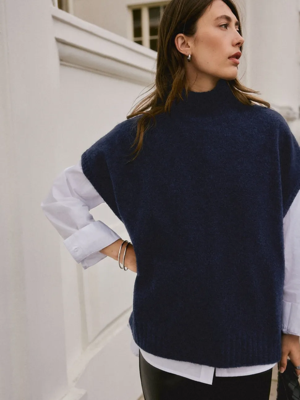 Bleu marine - Débardeur N. Premium en maille