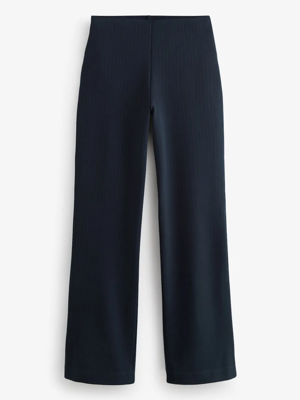 Bleu marine à fines rayures - Pantalon ample en jersey point de Rome lissant