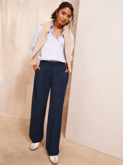 Bleu marine - Friends Like These Premium Elastic Back habillé Ample Pantalons