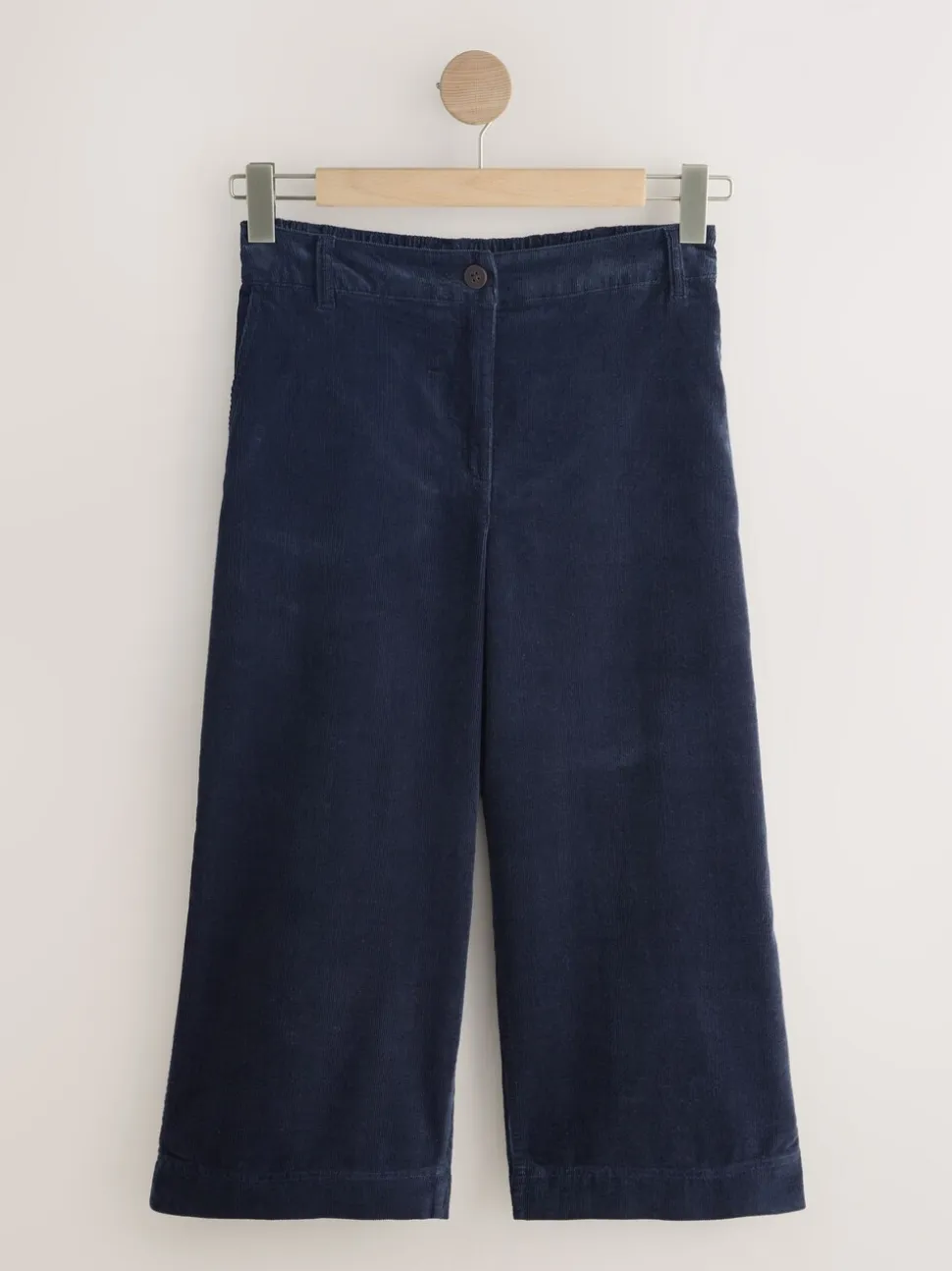 Bleu marine - Jupe-culotte en velours côtelé