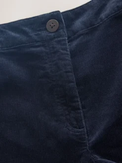 Bleu marine - Jupe-culotte en velours côtelé