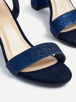 Bleu marine à paillettes - Linzi horizon ouvert en arrière Sandales à talons blocs à peine là