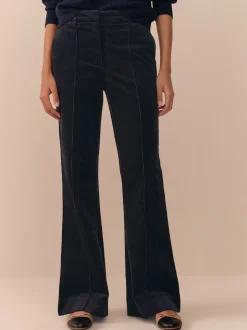 Bleu marine - Pantalon bootcut N. Premium en velours côtelé