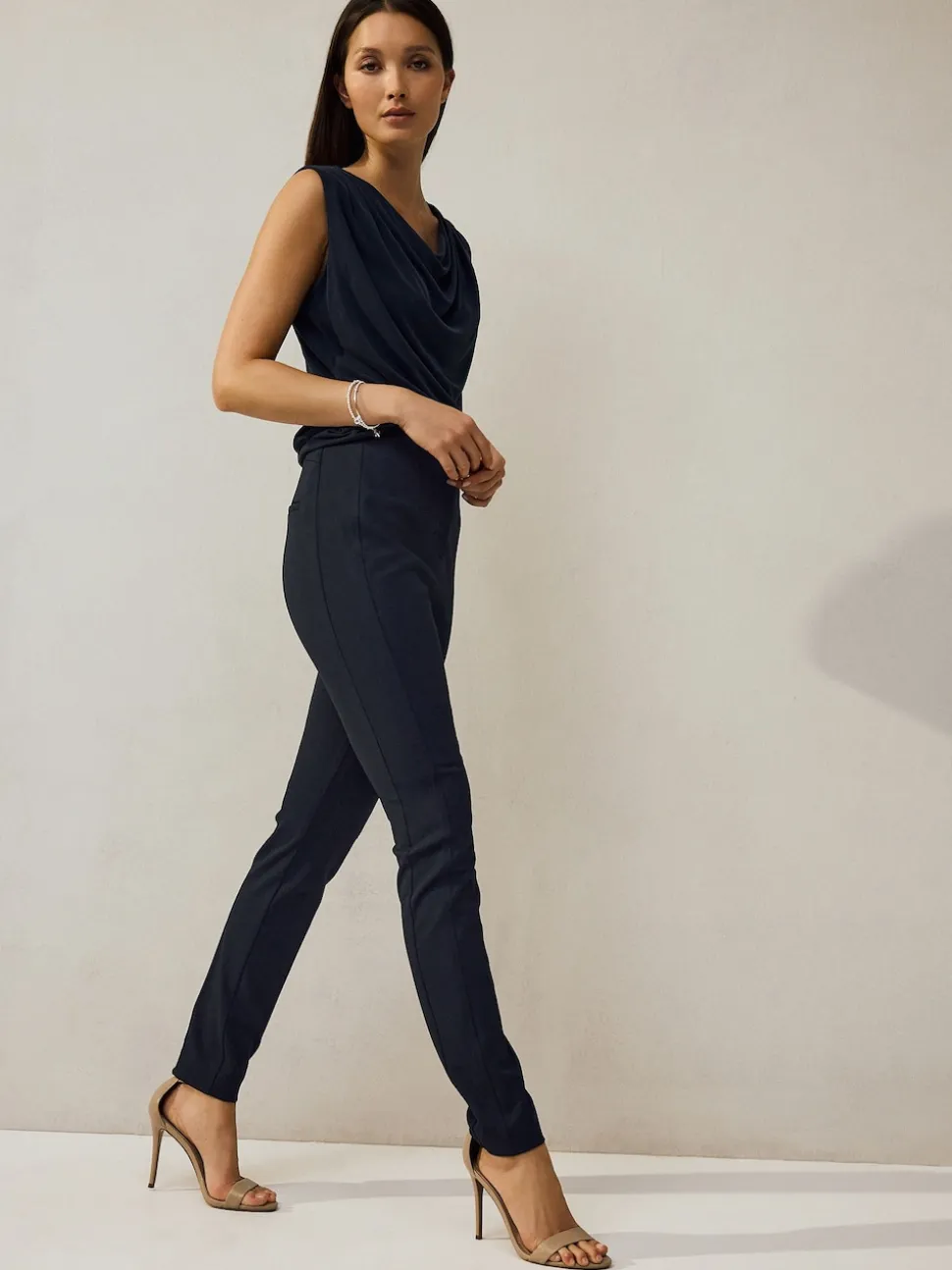 Bleu marine - Pantalon militaire sculptant