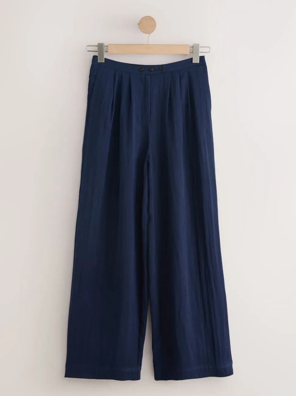 Bleu marine - Pantalon plissé ultra-large