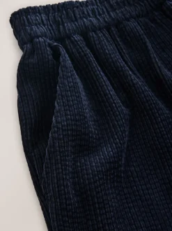 Bleu marine - Pantalons Amples en velours côtelé doux