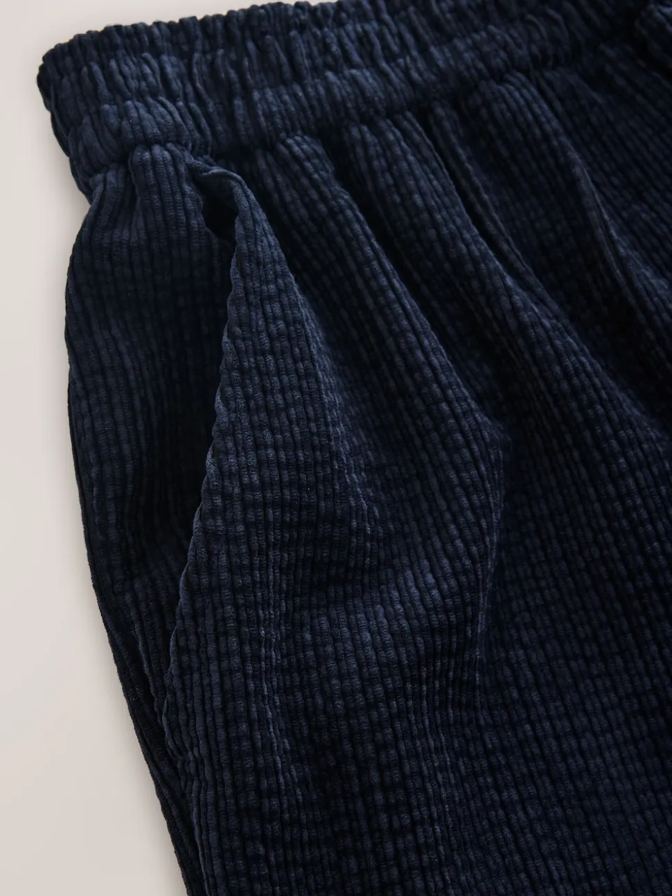 Bleu marine - Pantalons Amples en velours côtelé doux