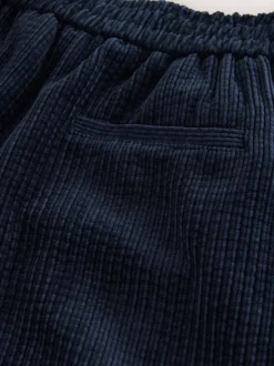 Bleu marine - Pantalons Amples en velours côtelé doux