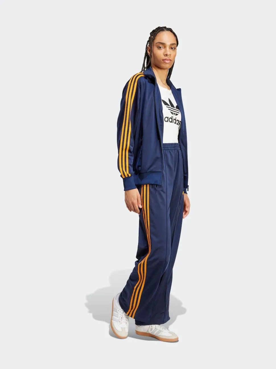 Bleu marine - Pantalons de survêtement amples Adidas Original Firebird