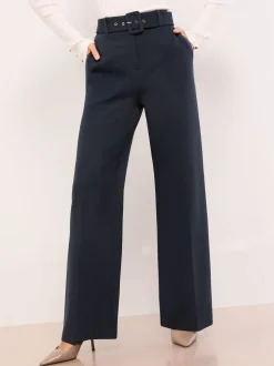 Bleu marine - Pantalons Lipsy ceinturés habillés à jambe large