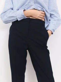 Bleu marine - Pantalons slim habillés en laine