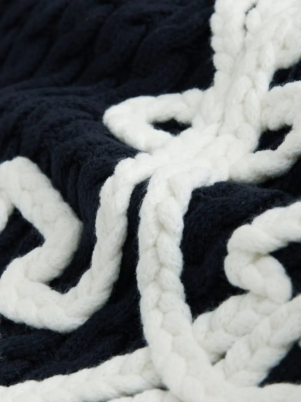 Bleu marine - Pulls en maille à l’ancre en Blend de Coton avec détail en corde