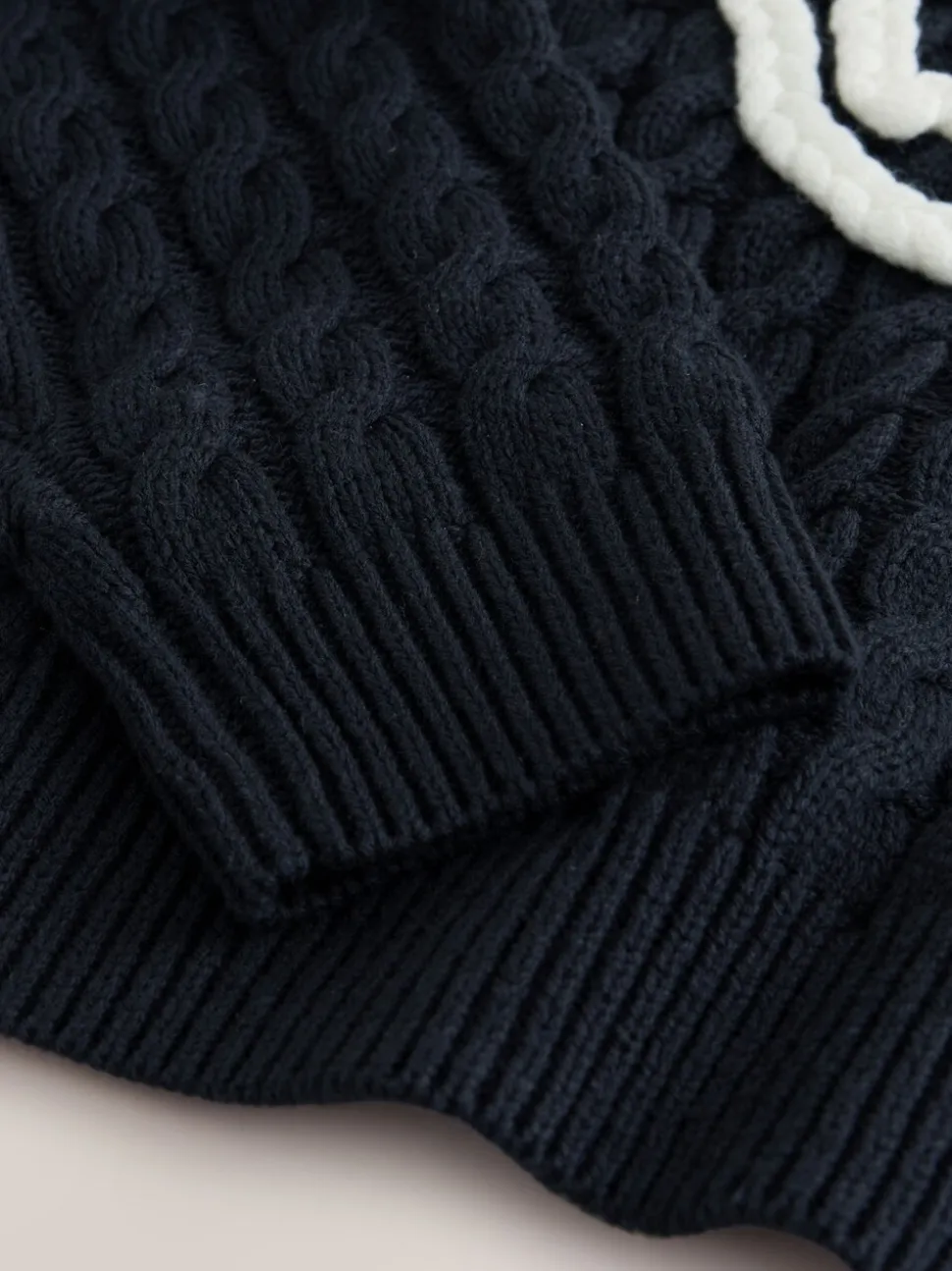 Bleu marine - Pulls en maille à l’ancre en Blend de Coton avec détail en corde
