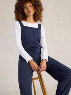 Bleu marine - Salopette Daphne en jersey de coton 100% White Stuff