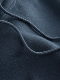 Bleu marine - Sweat-shirt à capuche long actif à coutures apparentes ultra-doux avec poches
