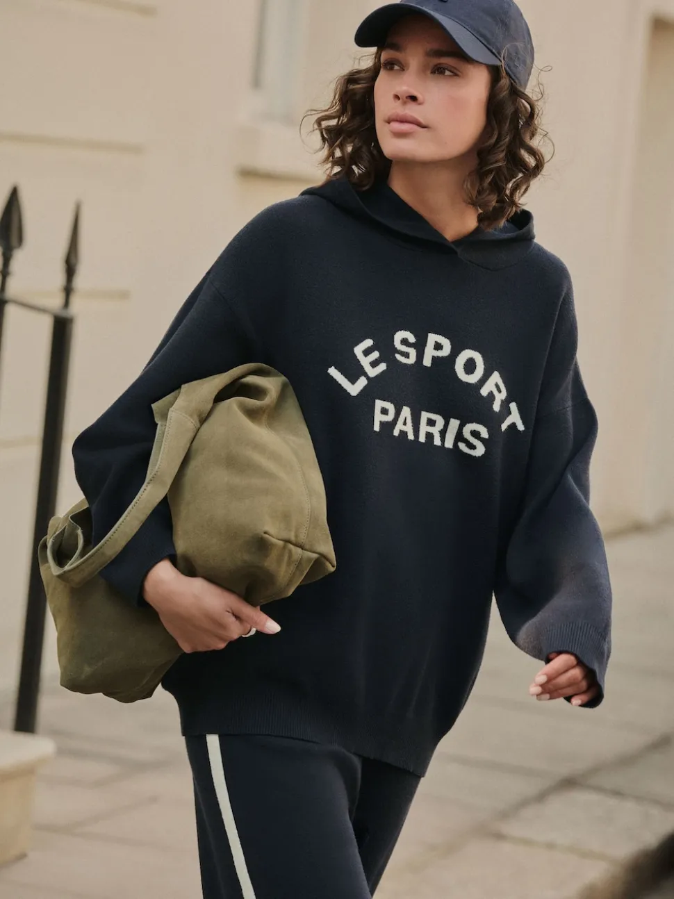 Bleu marine - Sweat-shirt à capuche compact et confortable à Manches longues