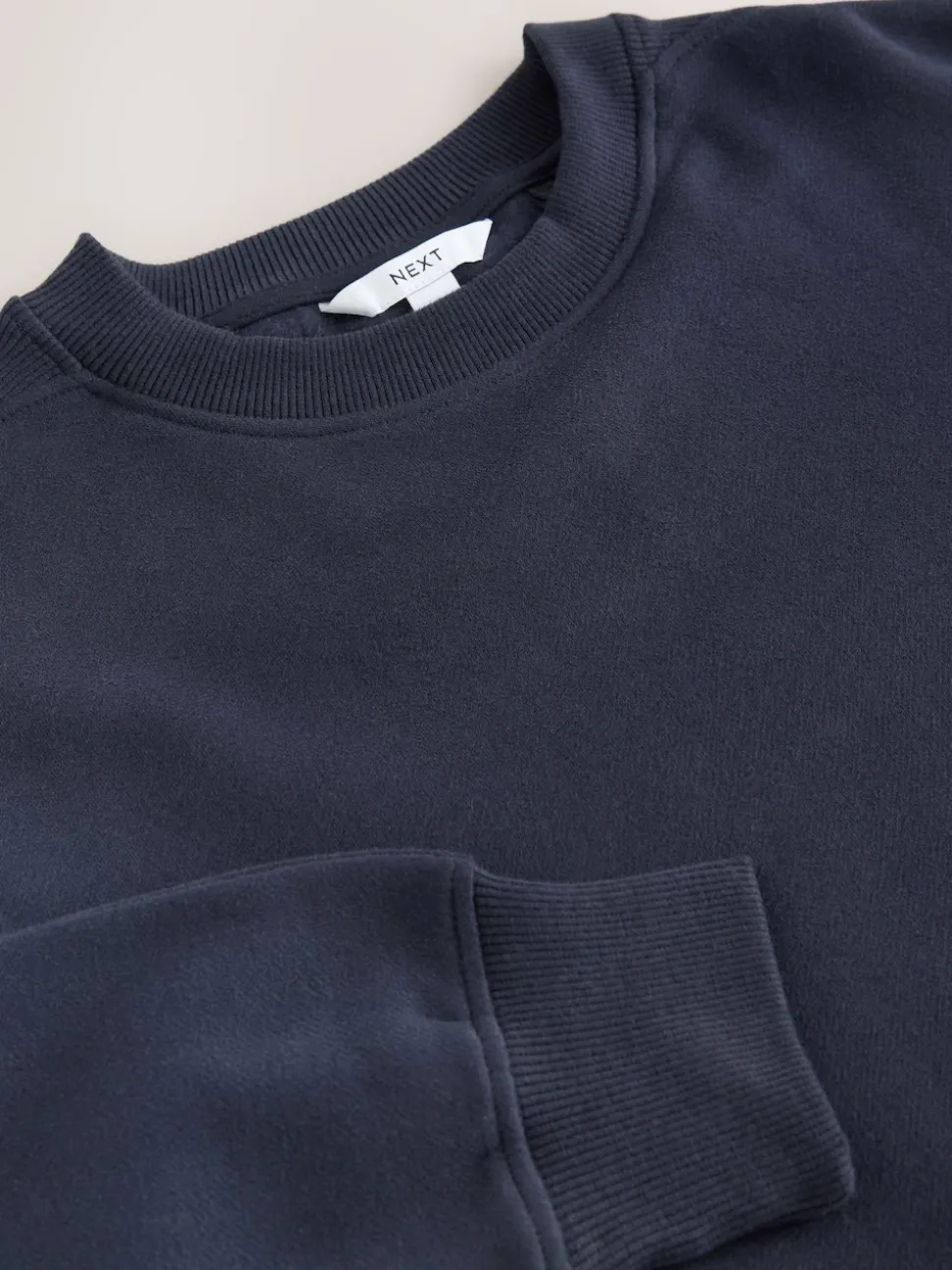 Bleu marine - Sweat-shirt long Essentiels coupe décontractée avec poches