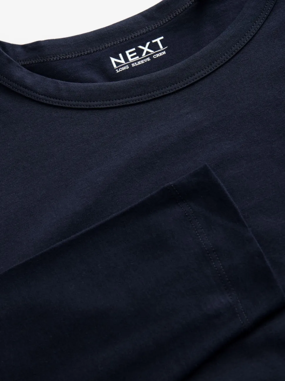 Bleu marine - T-shirt à manches longues de cou d'équipage