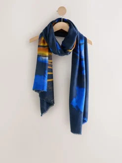 Bleu marine effet tie-dye - Écharpe légère