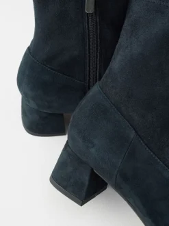 Bleu marine en daim - Bottines Motionflex à talon bloc