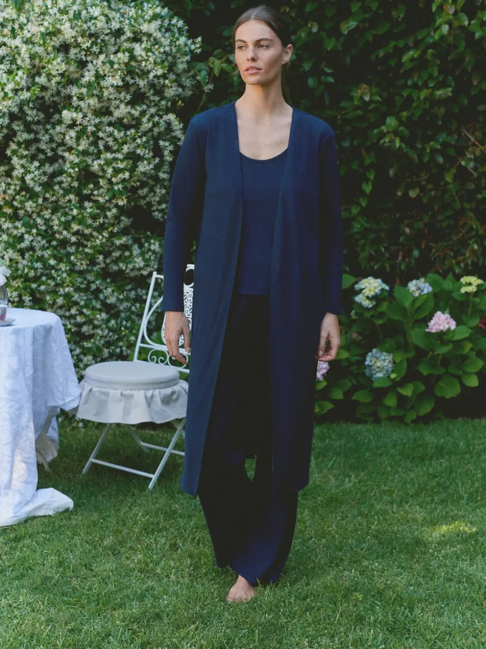 Bleu marine foncé - Cardigan Laura Ashley Longline Lounge