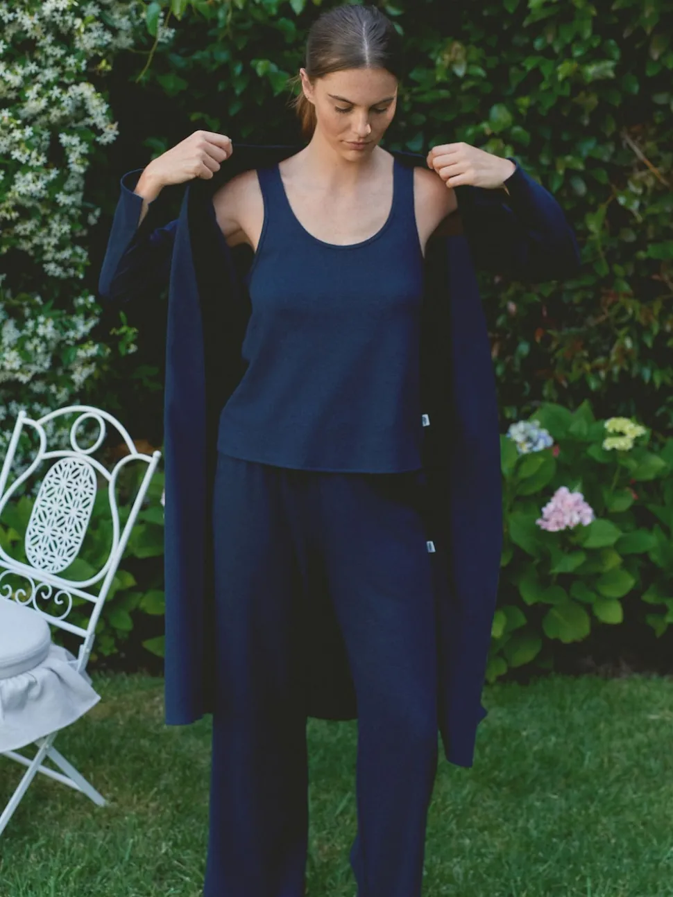 Bleu marine foncé - Cardigan Laura Ashley Longline Lounge