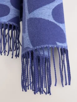 Bleu marine imprimé cœur - Écharpe épaisse
