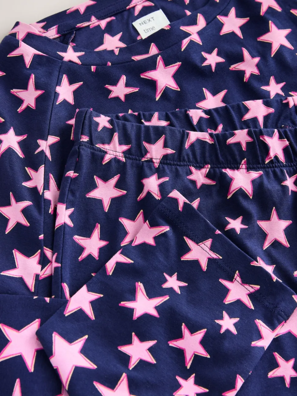 Bleu marine motif étoiles - Pyjama à manches longues