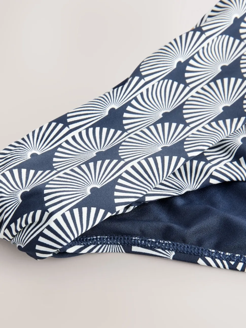 Bleu marine/blanc éventail - Bas de bikini