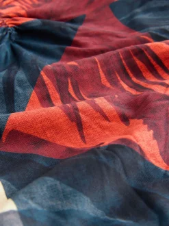 Bleu marine/orange palmier - Maillot de bain bandeau gainant