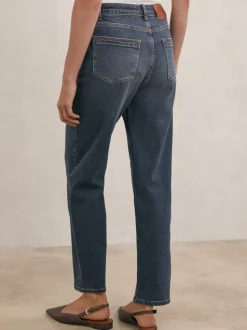 Bleu Milieu Antique - Reiss coupe droite taille mi-haute Selin Jeans