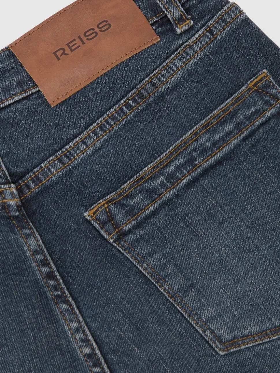 Bleu Milieu Antique - Reiss coupe droite taille mi-haute Selin Jeans