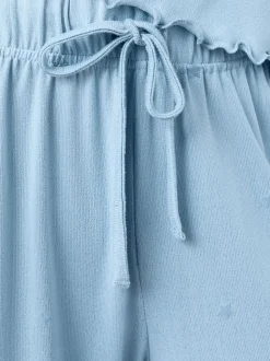 Bleu motif étoiles - Pyjama à manches longues doux cœur