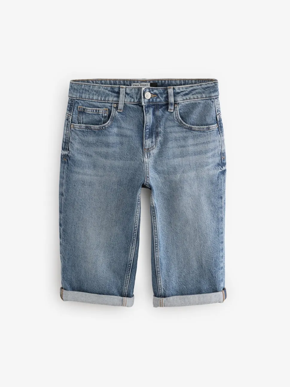 Bleu moyen - Bermuda en jean longueur Denim