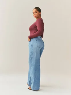 Bleu moyen - Jean Hourglass coupe large
