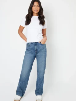Bleu moyen - Jean Threadbare coupe droite