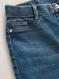 Bleu moyen - Jean évasé à enfiler Flexi Fit à taille haute