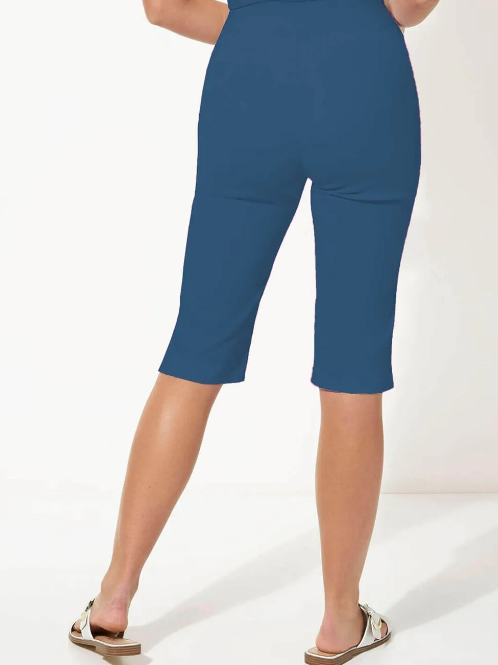 Bleu moyen - Short Roman stretch longueur genoux