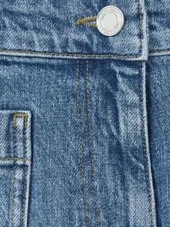 Bleu moyen - Short taille mi-haute Reiss Kira en denim avec poches plaquées