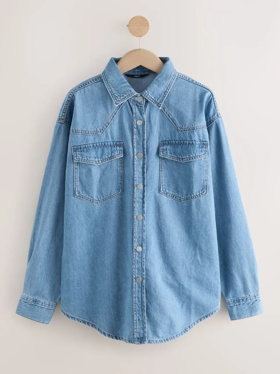 Bleu moyen et vert kaki - Lot de 2 chemises en jean oversize