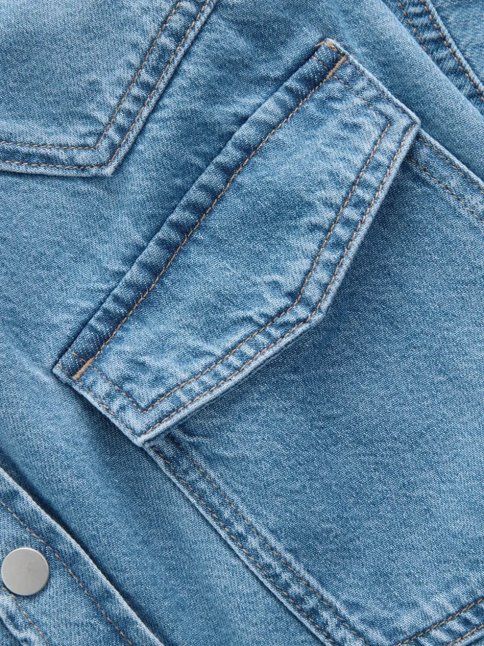 Bleu moyen et vert kaki - Lot de 2 chemises en jean oversize