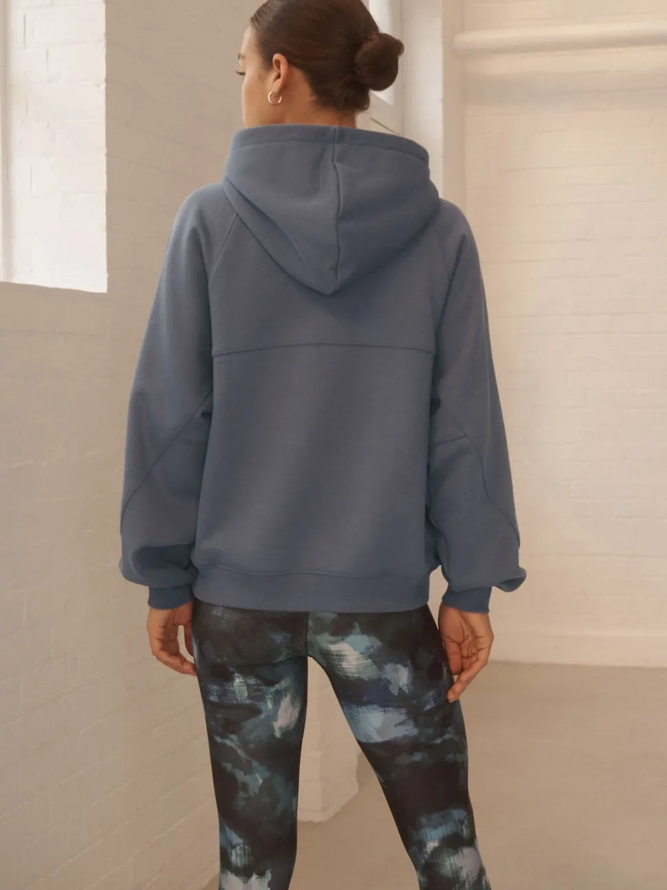 bleu pâle - Sweat à capuche épais coupe standard décontracté