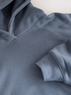 bleu pâle - Sweat à capuche épais coupe standard décontracté