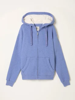 bleu pâle - Sweat-shirt à capuche zippé doublé Borg FatFace