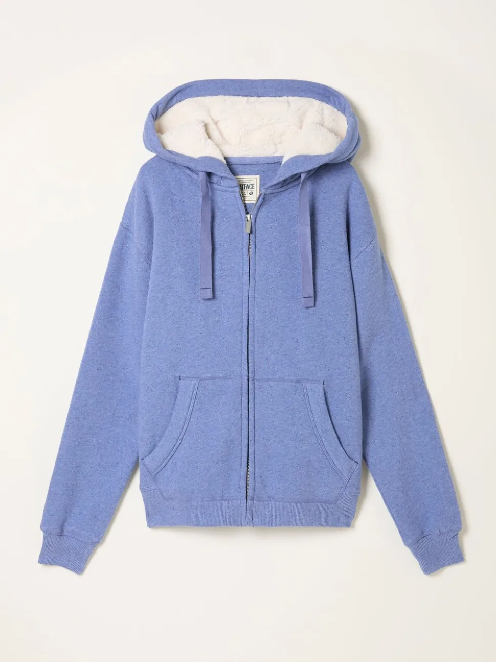 bleu pâle - Sweat-shirt à capuche zippé doublé Borg FatFace